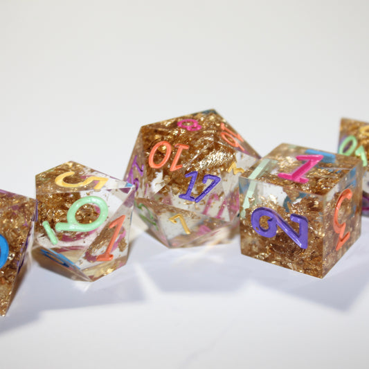 Golden Rainbow Dice