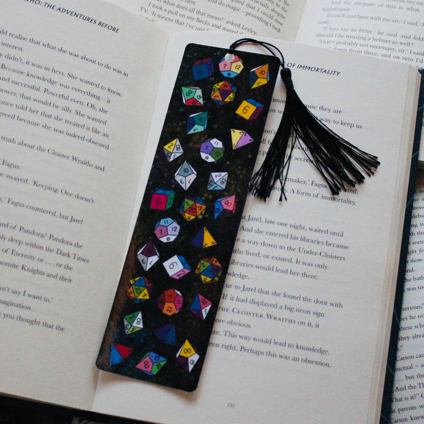 Pride TTRPG Dice Bookmark Dark