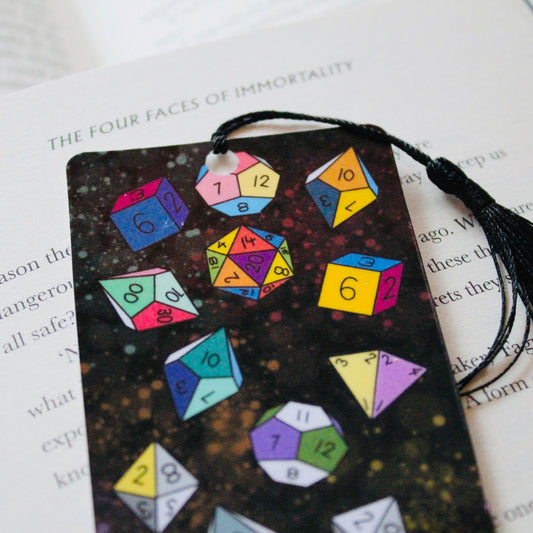 Pride TTRPG Dice Bookmark Dark
