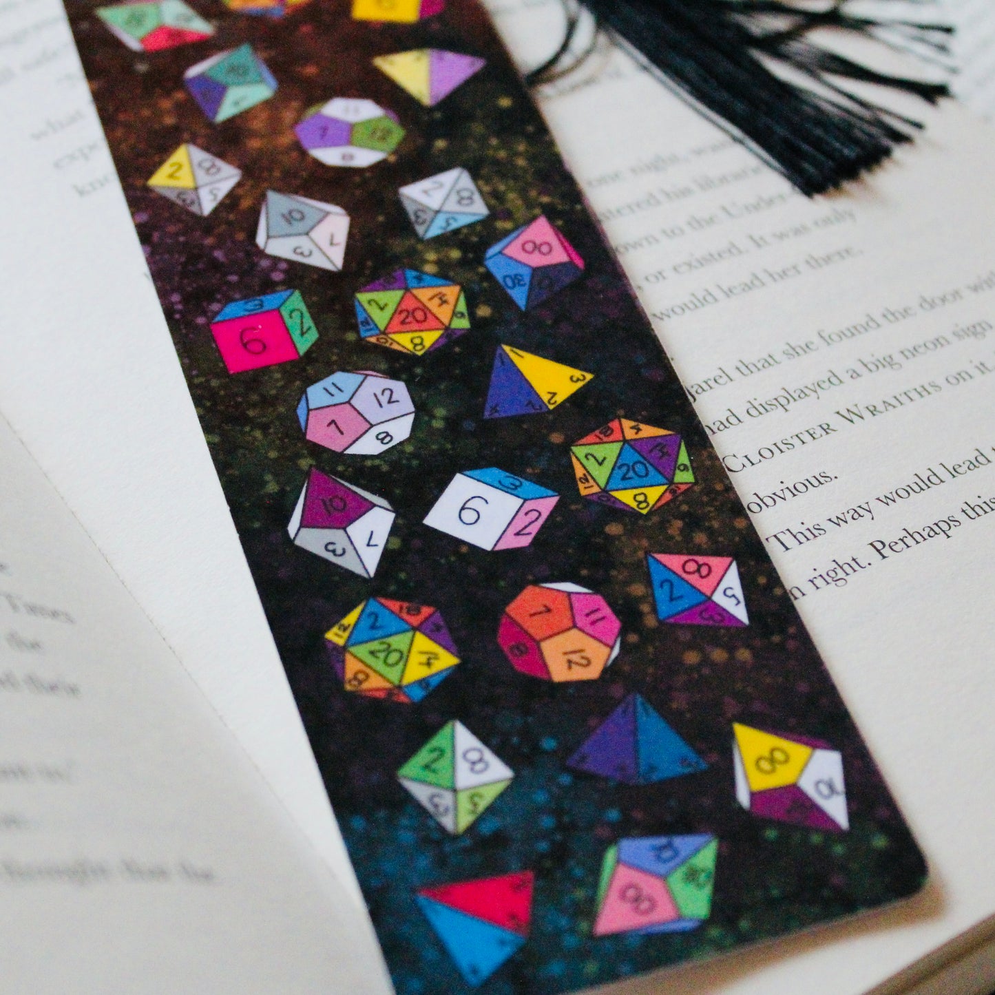 Pride TTRPG Dice Bookmark Dark