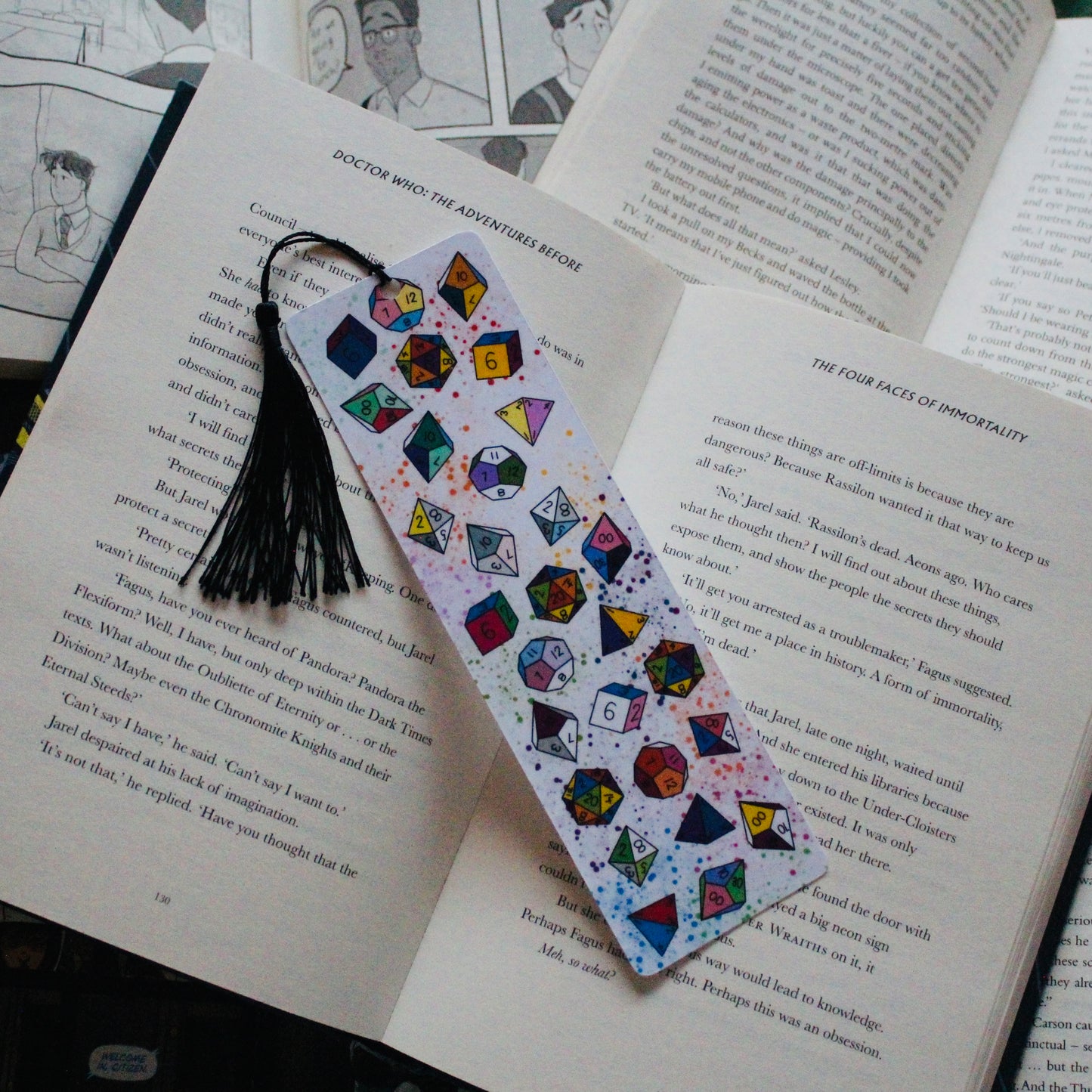 Pride TTRPG Dice Bookmark Light