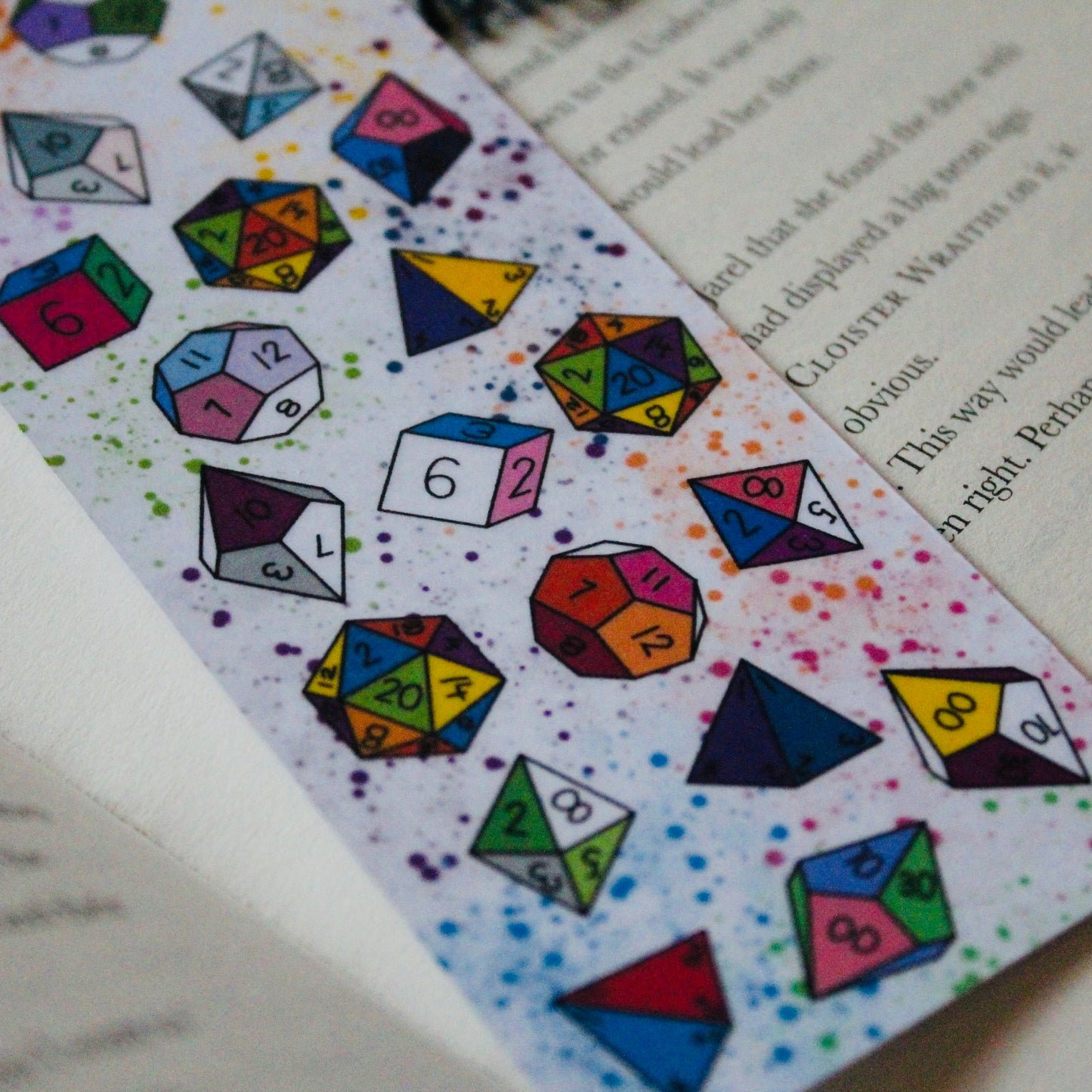 Pride TTRPG Dice Bookmark Light