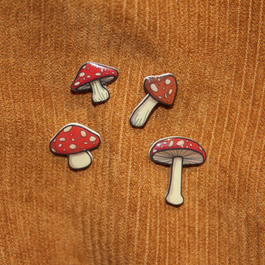 Mini Mushroom Pin Set