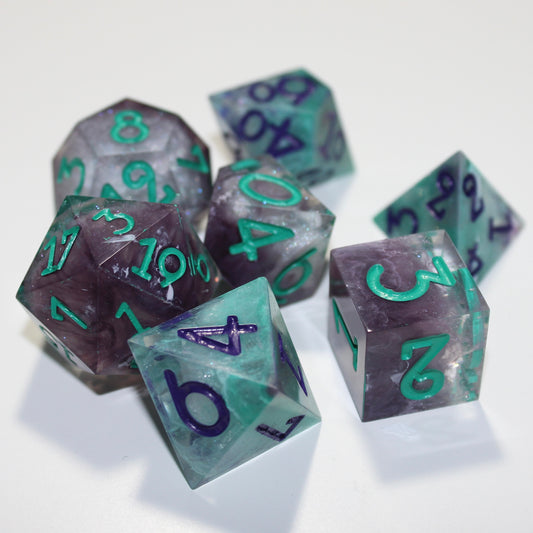 Purple And Green Nebula Dice